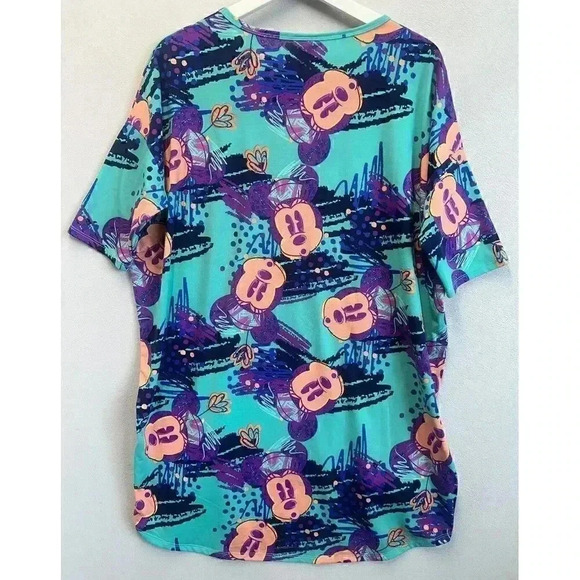 LuLaRoe Irma Disney Mickey Mouse Mid Sleeve Tunic T-Shirt Sz Medium Hi Low - Picture 2 of 7